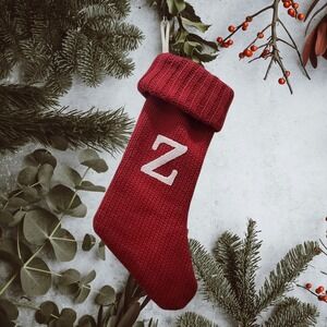 Target Wondershop Red & White Knit Christmas Stocking Monogram Letter Z